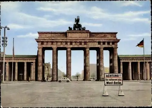 Ak Berlin Mitte, Brandenburger Tor, Innerdeutsche Grenze