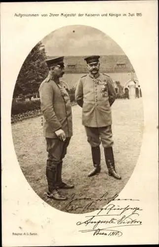 Ak Kaiser Wilhelm II., Generalfeldmarschall Paul von Hindenburg, Posen 1915