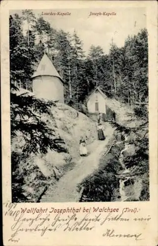 Ak Walchsee in Tirol, Wallfahrt Josephthal, Lourdes Kapelle, Joseph Kapelle