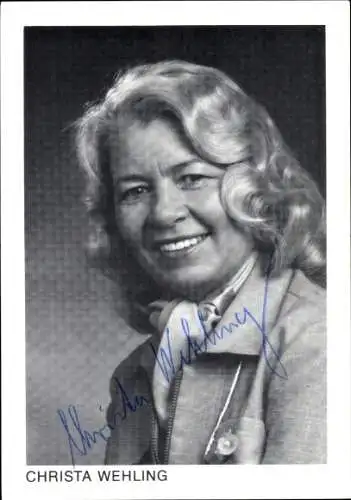 Ak Schauspielerin Christa Wehling, Portrait, Autogramm