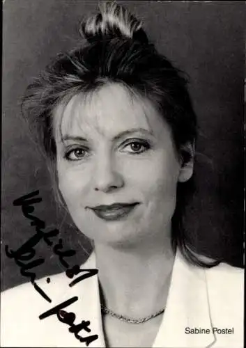 Ak Schauspielerin Sabine Postel, Portrait, Autogramm