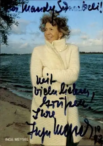 Ak Schauspielerin Inge Meysel, Portrait, Autogramm