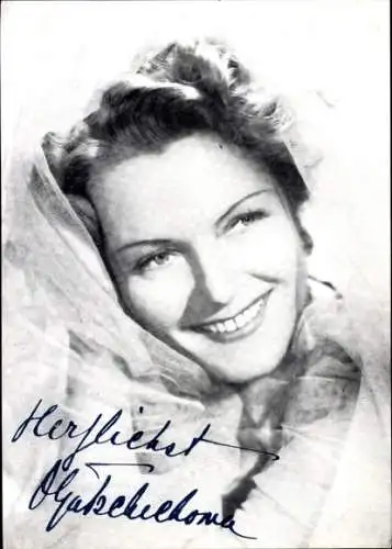 Ak Schauspielerin Olga Tschechowa, Portrait, Autogramm