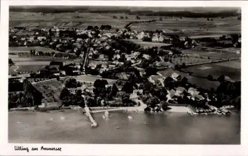 Ak Utting am Ammersee Oberbayern, Fliegeraufnahme