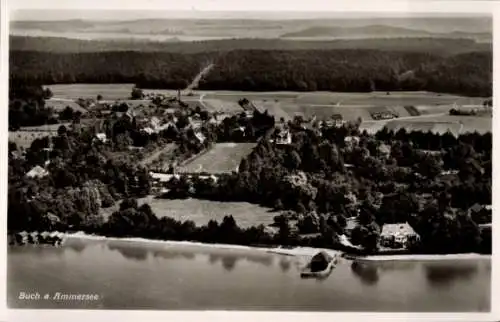 Ak Buch am Ammersee Inning Oberbayern, Fliegeraufnahme