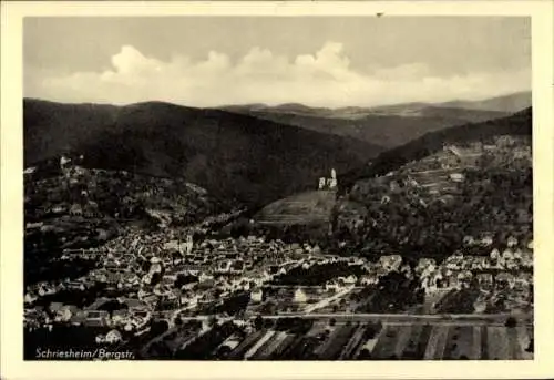 Ak Schriesheim an der Bergstraße, Fliegeraufnahme