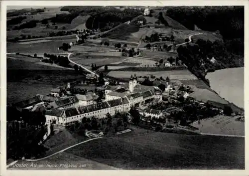 Ak Au am Inn Gars am Inn Oberbayern, Fliegeraufnahme, Kloster Au