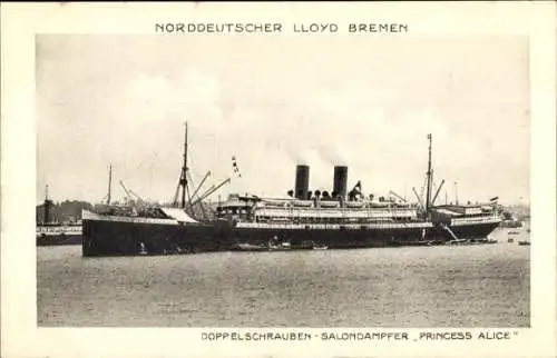 Ak Norddeutscher Lloyd Bremen, Doppelschrauben-Salondampfer Princess Alice