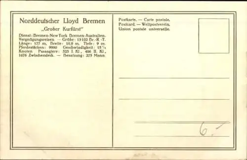 Ak Norddeutscher Lloyd Bremen, Doppelschrauben-Salondampfer Großer Kurfürst vor Spitzbergen