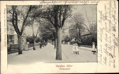 Ak Verden an der Aller, Promenade, Kinder
