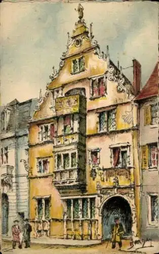 Ak Colmar Kolmar Elsass Haut Rhin, La Maison des Arcades