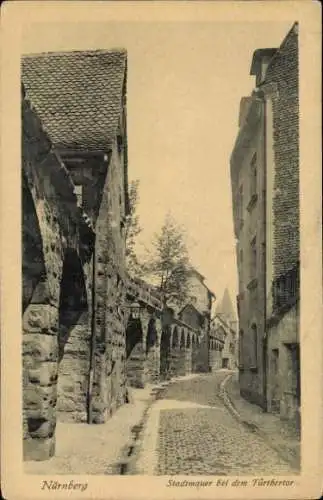 Ak Nürnberg in Mittelfranken, Stadtmauer bei dem Fürther Tor