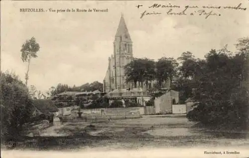 Ak Brezolles Eure et Loir, Vue prise de la Route de Verneuil