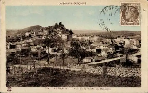 Ak Aurignac Haute Garonne, Vue de la Route de Boussens