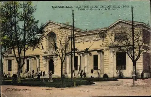 Ak Marseille Bouches du Rhône, Exposition Coloniale 1922, Palais de Marseille et de Provence