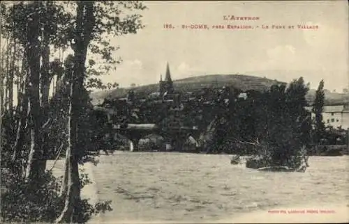 Ak Sainte Come Aveyron, Le Pont et Village