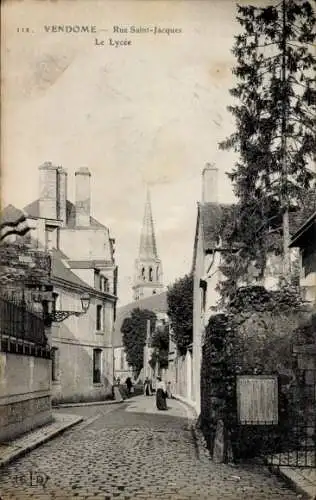 Ak Vendôme Loir et Cher, Rue Saint Jacques, Le Lycée