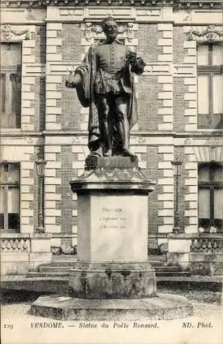 Ak Vendôme Loir et Cher, Statue des Dichters Ronsard