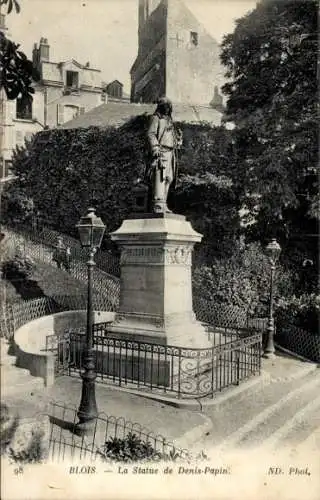 Ak Blois Loir et Cher, Die Statue von Denis Papin