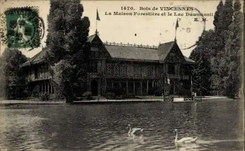 Ak Paris XII Bois de Vincennes, Maison Forestiere, Lac Daumesnil