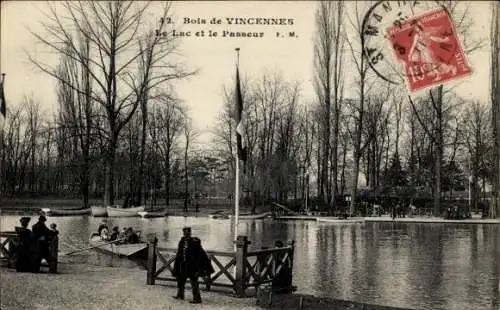 Ak Paris XII Bois de Vincennes, Lac, Passeur