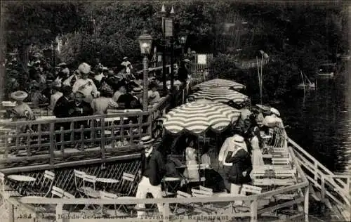 Ak Nogent sur Marne Val de Marne, Terrasse du Restaurant, Marne