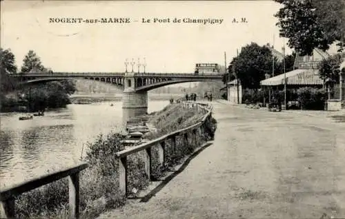 Ak Nogent sur Marne Val de Marne, Pont de Champigny