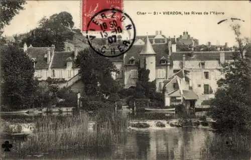 Ak Vierzon Cher, les Rives de l'Yevre