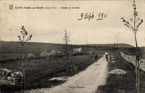 Ak Sainte Marie sur Ouche Côte-d’Or, Chemin de la Gare