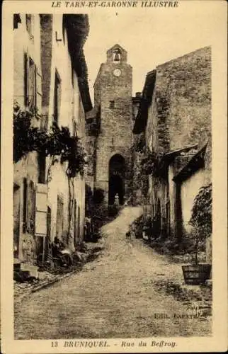 Ak Bruniquel Tarn et Garonne, Rue du Beffroy