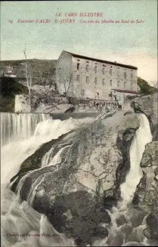 Ak Saint Juéry Tarn, Wasserfall Moulin au Saut