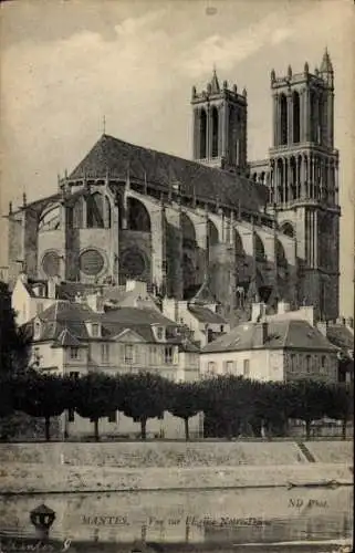 Ak Mantes la Jolie Yvelines, Kirche Notre Dame