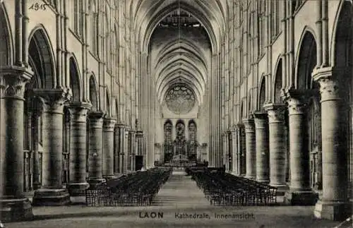 Ak Laon Aisne, Kathedrale, Innenansicht