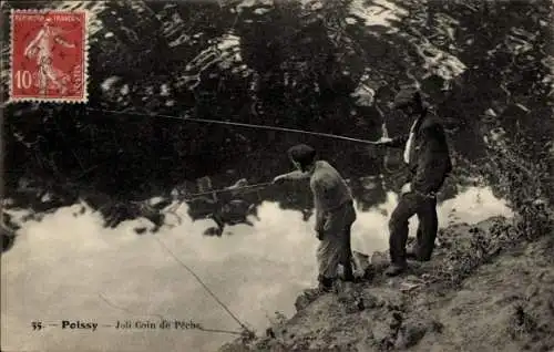 Ak Poissy-Yvelines, schönes Angelgebiet