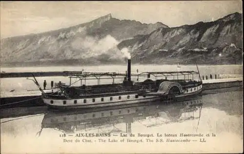 Ak Aix les Bains Savoie, Lac du Bourget, bateau Hautecombe, Dent du Chat