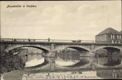 Ak Vouziers Ardennes, Aisnebrücke