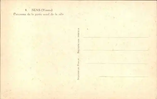 Ak Sens-Yonne, Panorama des nördlichen Teils der Stadt