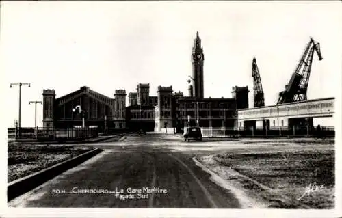 Ak Cherbourg Manche, Gare Maritime