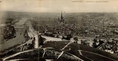 Klapp Ak Rouen Seine Maritime, Blick von der Cote Sainte-Catherine