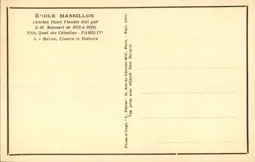 Ak Paris IV, Ecole Massillon