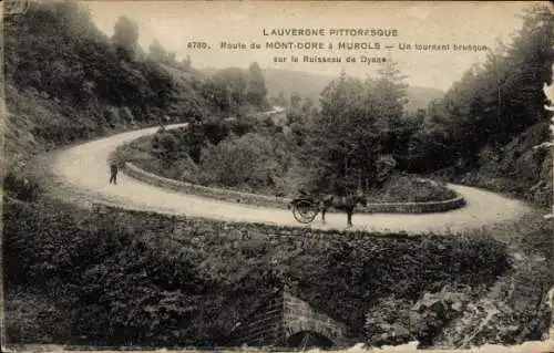 Ak Le Mont Dore Puy de Dôme, Route du Mont-Dore in Murols