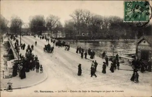 Ak Suresnes Hauts de Seine, Pont, Bois du Boulogne