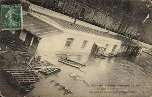 Ak Paris, Große Seineflut 1910, Pont des Saints-Peres