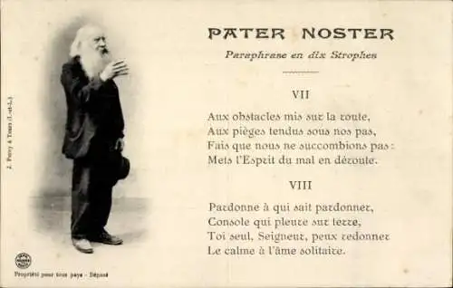 Gedicht Ak Pater Noster, Paraphrase en dix Strophes