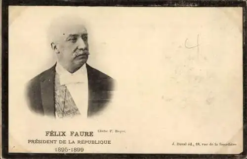 Ak Felix Faure, Präsident der Französischen Republik 1895-1899