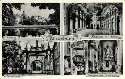 Ak Bückeburg im Kreis Schaumburg, Festsaal im Schloss