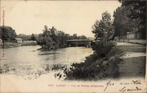 Ak Lagny Seine et Marne, Blick auf die Marne