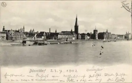 Ak Düsseldorf am Rhein, Rheinansicht