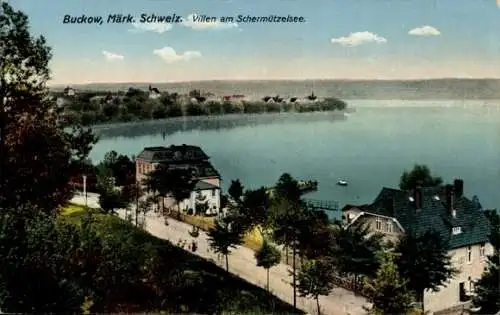 Ak Buckow in der Märkischen Schweiz, Villen, Schermützelsee