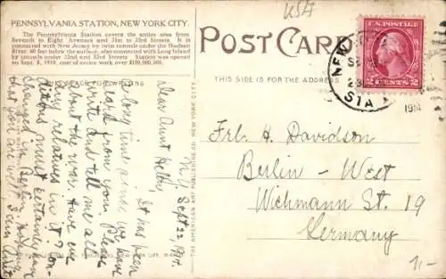 Ak New York City USA, Pennsylvania Station